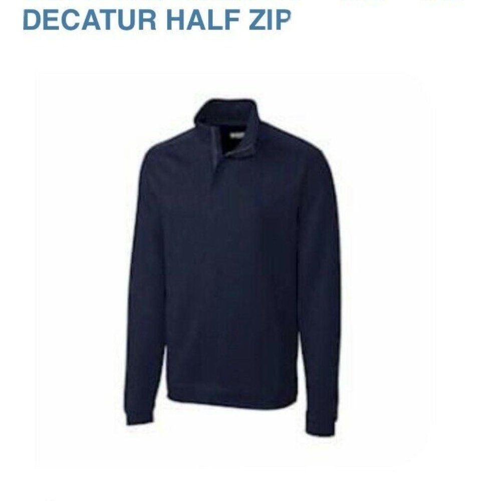 Cutter & Buck L/S Decatur Half Zip Navy, Size 2XT